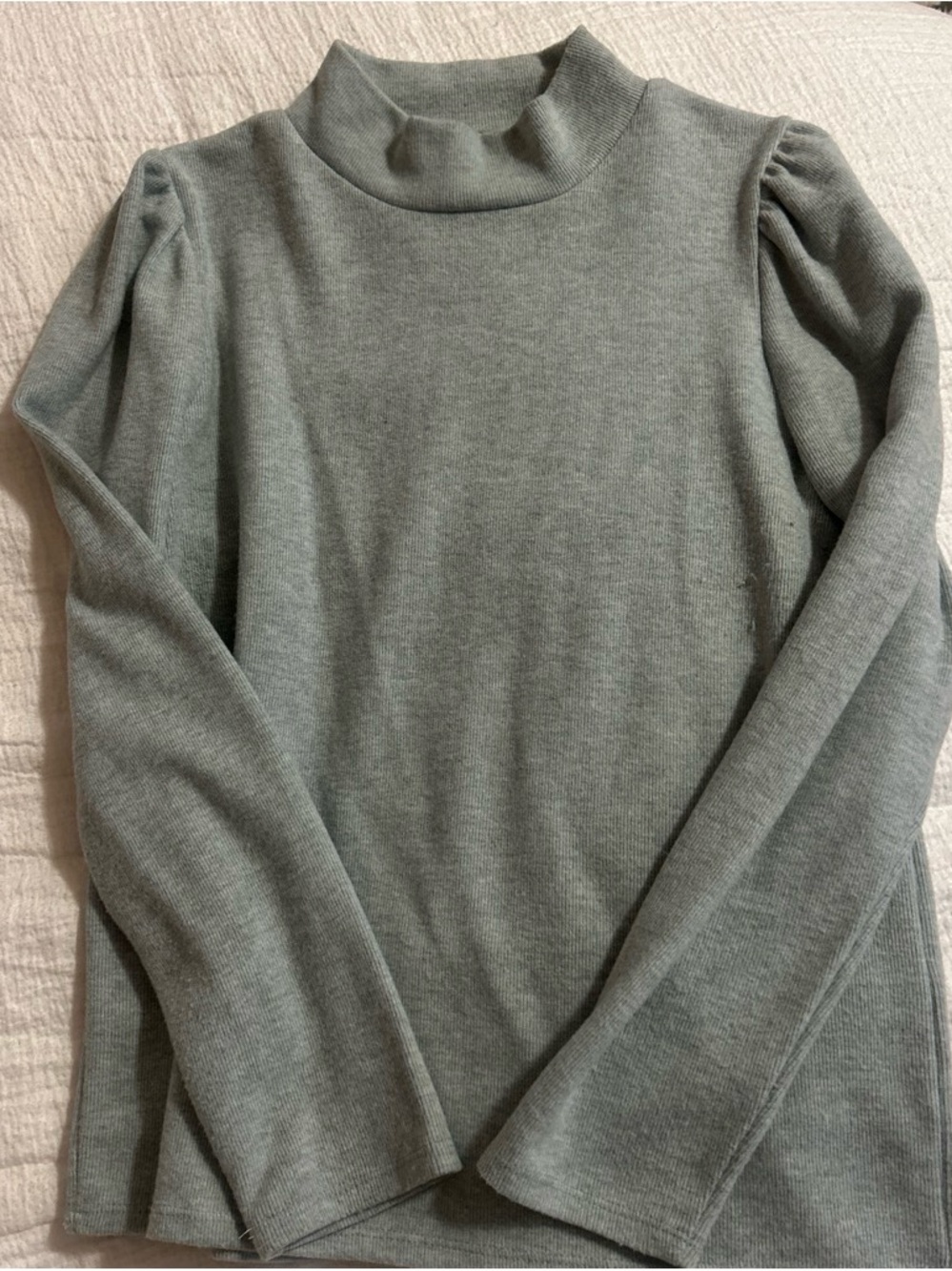 Madewell Sage Gray Mock Neck Sweater